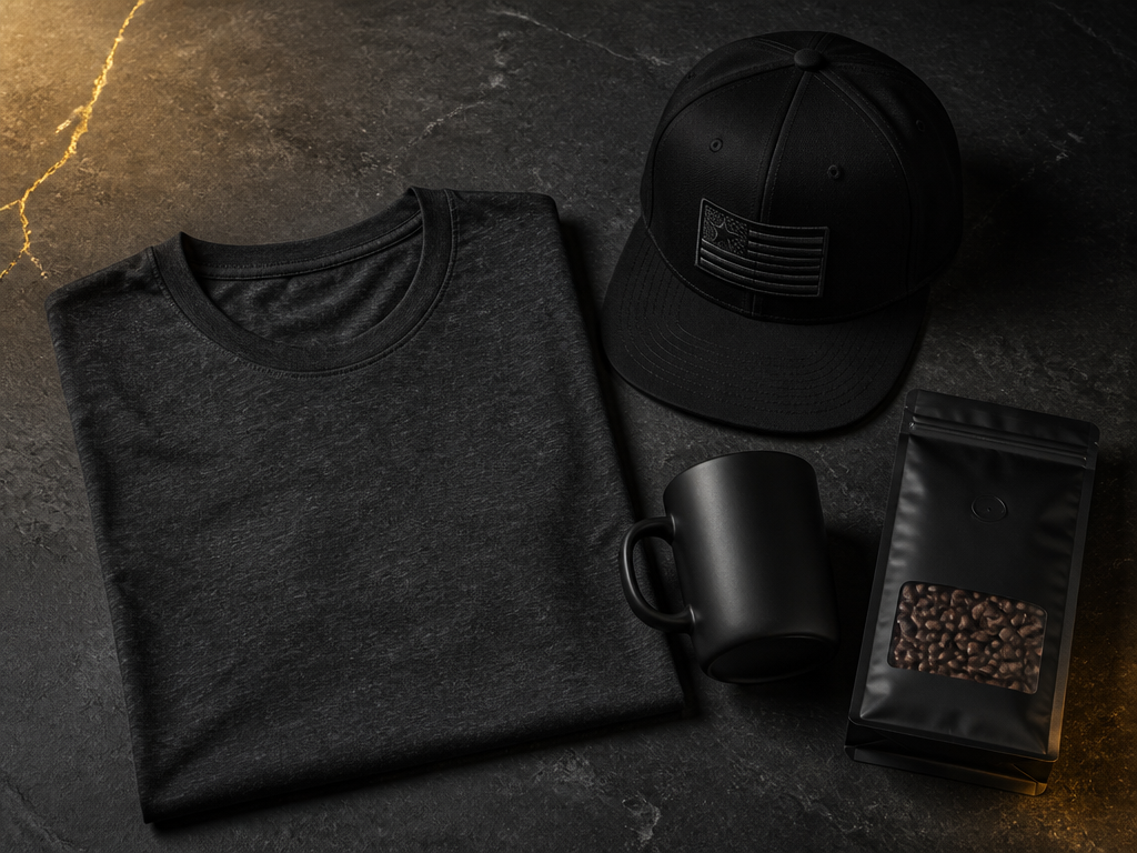 Strategy Unlocked shop collection: t-shirt, hat, mug, and coffee